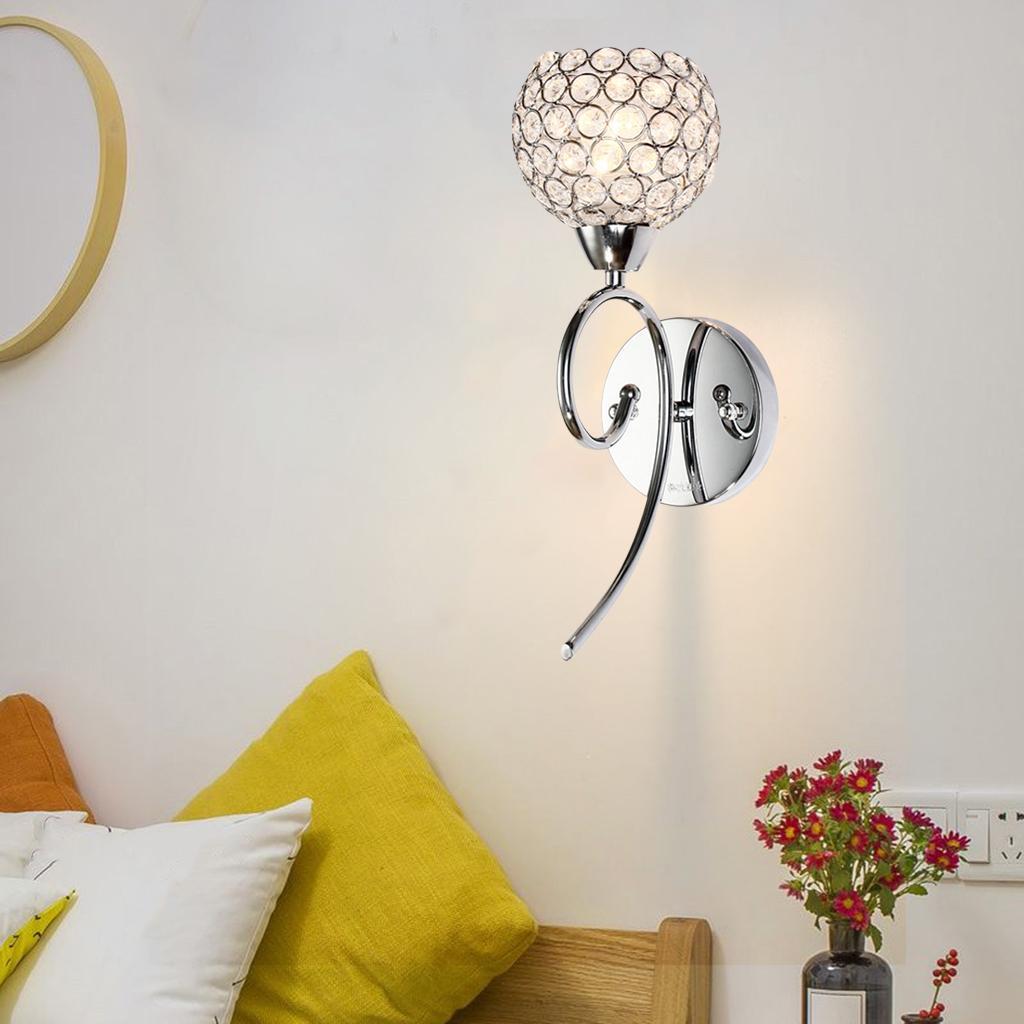 Stylish Crystal Glass Wall Light for Bedside Aisle E27 Lamp Sconce Decor