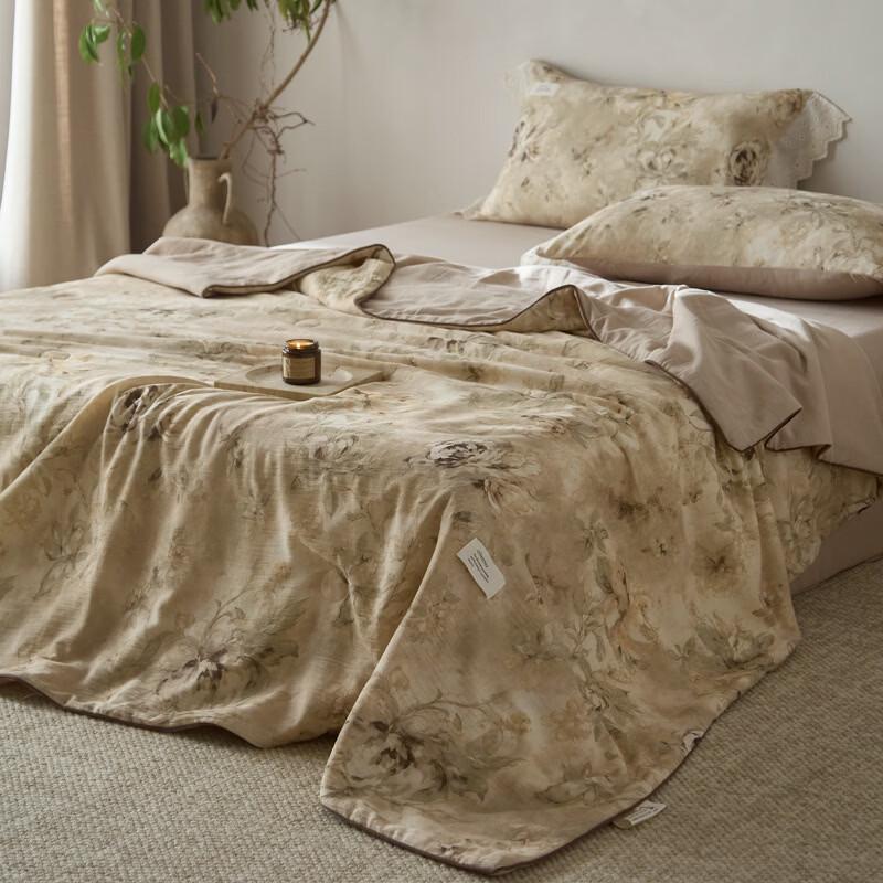 Cotton Linen Print Summer Quilt