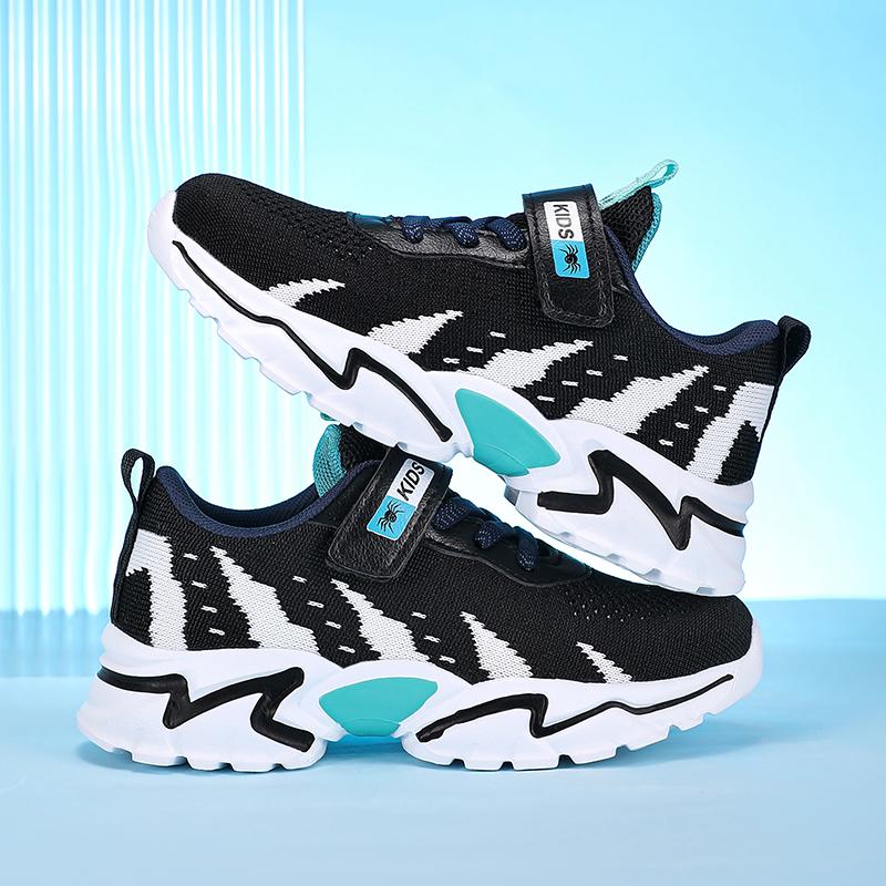 Children Sneaker Boys Knit Fabric Sports Shoes New Design Platform Kids Casual Shoes Walking Tennis Boys Sneaker