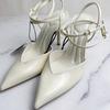 Fashion Elegant Ankle Strap Women Pump High Heels Dress Shoes Patent Leather Office Lady Slingbacks Luxury Brand Party Wedding Sandals