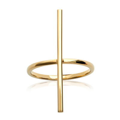 Guldpläterad 'Cross' Ring - 30x20 mm