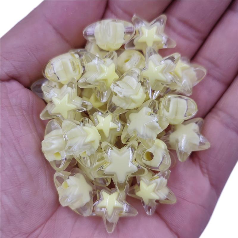 50Pcs 17mm For Jewelry Making Star Shape Loose Beads DIY Crafts Pendant Necklace Bracelet
