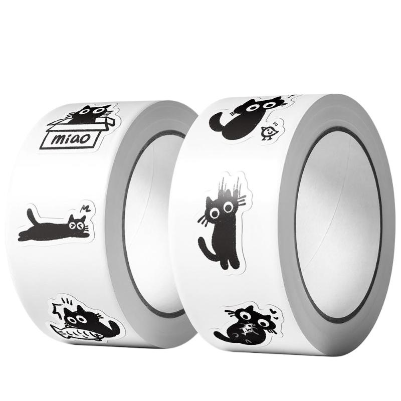 500Pcs/Set Black Cat Roll Sticker Graffiti Stickers Diy Phone Case Laptop Water Bottle Waterproof Stickers