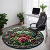 1PC Floral Ornament Chair Carpet for Office Non-Slip, Lightweight, Machine Washable Rug for Office, Sleeping, Room - Holiday Decoryy251009074