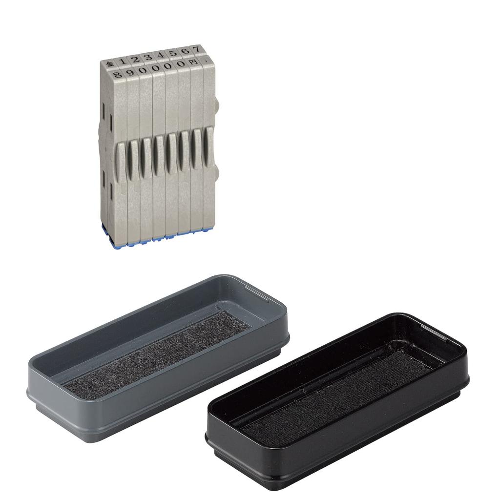 Shachihata Rubber Congratulatory and Condolence Amount Arithmetic Number Size with Stamp Stamp, Stamp, Set, 5, Pad, GS-KRA-5S