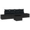VidaXL Ensemble de canapé de jardin de 5 pièces avec coussins noir en poly rotin 3346933