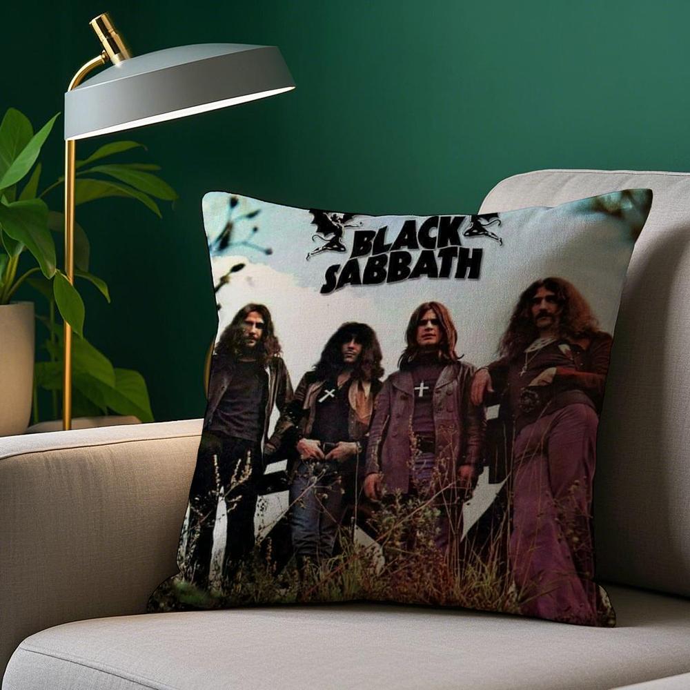 B-Black S-Sabbath Band Pillow Case Plush Fabric Soft Pillowcase Double Sided Print Sofa Cushion Cover Throw