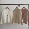 Small fresh fringed v-neck sweater jacket women's autumn and winter thickened warm soft ufu imitation mink knitted cardigan top