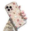 Fresh Floral Cat iPhone17Promax Mobile Phone Case Transparent for Apple 16promax Cream Case 15
