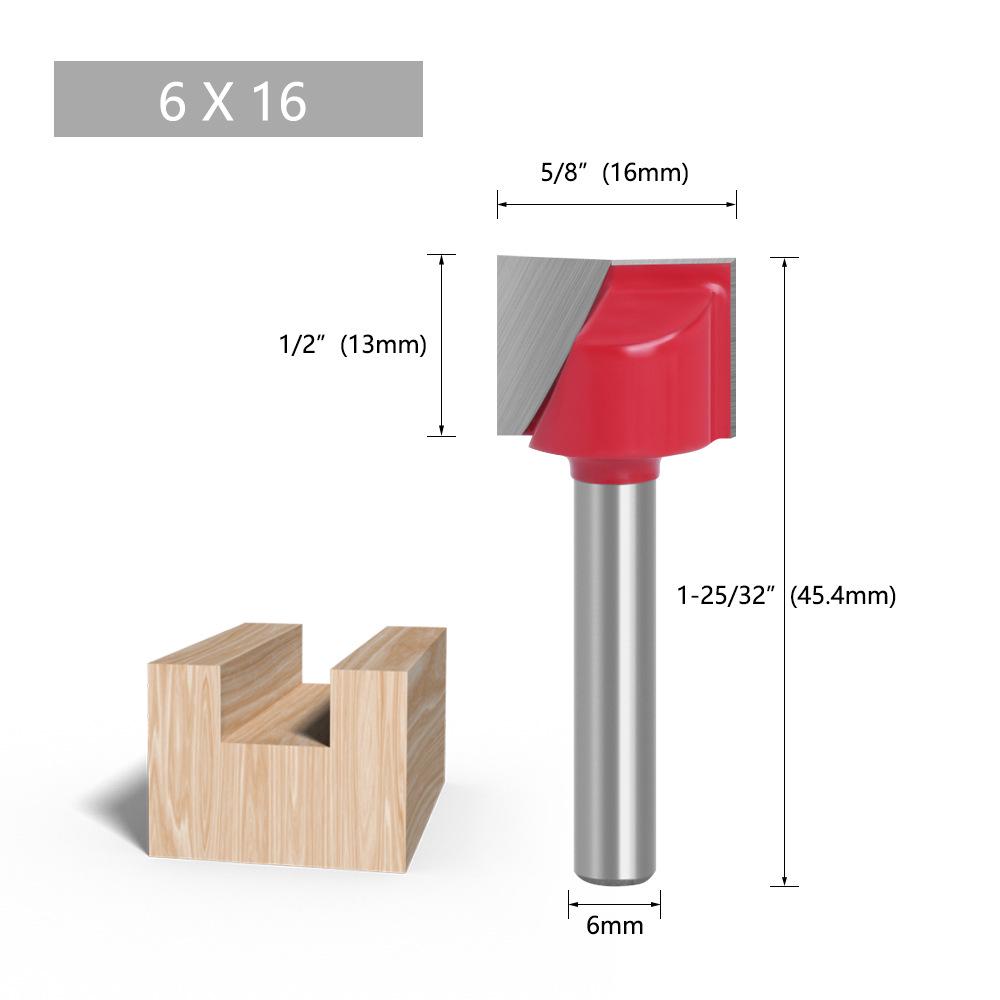 Sada frézovacích bitů z wolframové oceli s plochým dnem pro CNC router pro obrábění dřeva, 6 typů
