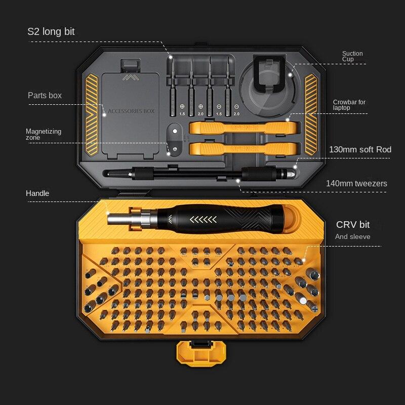 145 In 1 Precision Magnetic Screwdriver Set Hex Phillips Screw Driver CR-V Bit for Mobile Phone Tablet Laptop Repair Tool