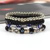 2023 Boho Reisperlen Armband für Frauen Mode Exquisite Glück Blau Bösen blick Perlen Armband Armreif Handgelenk Wrap Schmuck Geschenke