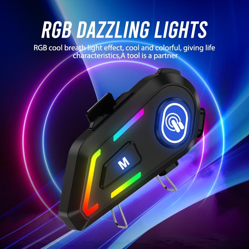 Wireless Motorcycle Helmet Intercom 1000mAh Battery 48H Talk Time Waterproof