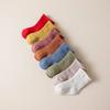 Kinder Verdicken Winter Socken Baby Bodensocken Kinder Jungen Mädchen Einfarbig Baumwolle Frottee Warm Rutschfest Neugeborenes Kleinkind Halbhohe Socken