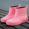 Rain shoes thick-soled non-slip women's medium tube rain boots kitchen outdoor fishing car wash waterproof medium tube glue women's shoes