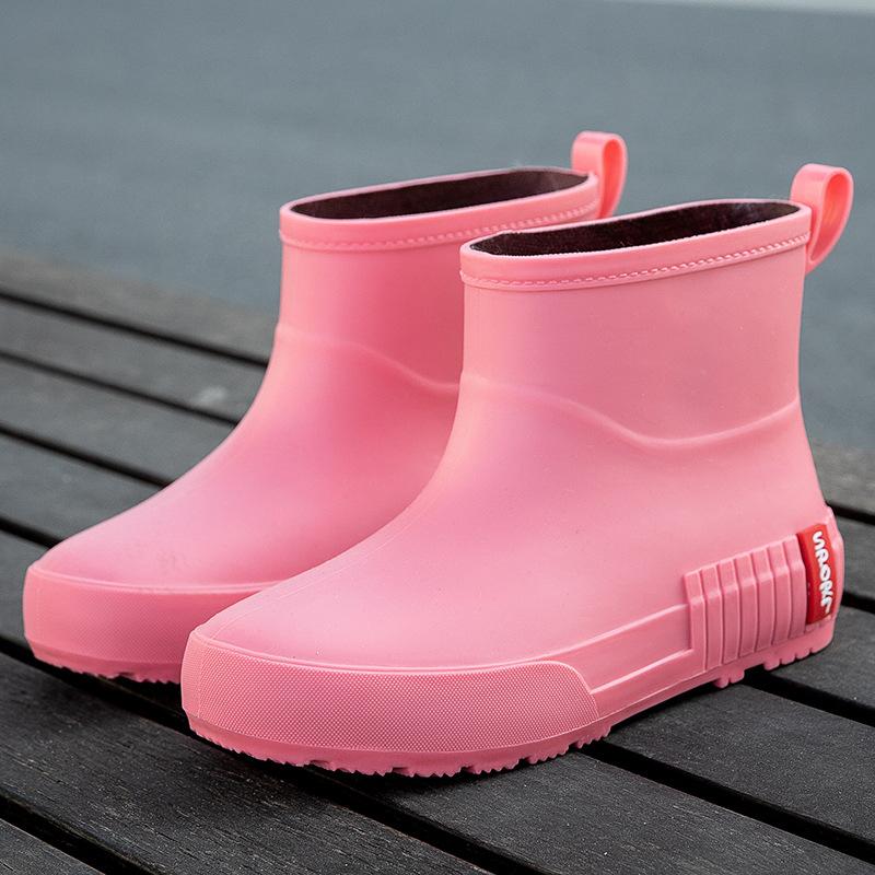 Rain shoes thick-soled non-slip women's medium tube rain boots kitchen outdoor fishing car wash waterproof medium tube glue women's shoes