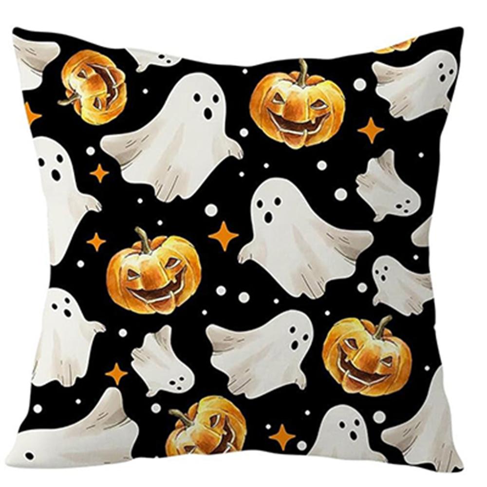 Spooky and Fun Halloween Pillowcases: Ghosts, Bats, and Pumpkins! Sofa Cushion Cover, Holiday Party Decoration, Gift