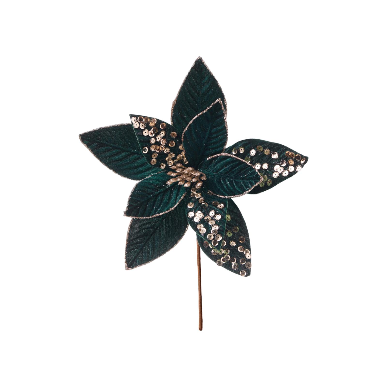 

Бархатный Искусственный Рождественский Цветок 25см Большой Блестящий Украшение для Рождественской Елки Цветочная Композиция Цветочная Композиция Декорации для Сцены Реквизит One Size зелёный