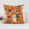 Pumpkin Cat Halloween Decorative Cushion Cover Suitable for Home Living Room Sofa Bedroom Room Decorative Pillow Cover
