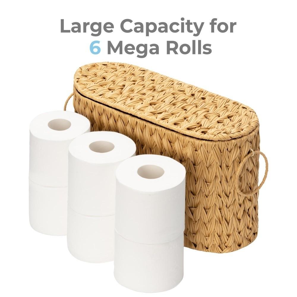 Water Hyacinth Toilet Paper Storage Baskets Large Capacity Wicker Woven Wicker Baskets Household with Lids