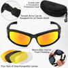 Gafas de Montar en Motocicleta Acolchadas con Espuma Protección Ocular UV400 Gafas de Lente Intercambiable Gafas de Sol Antiviento para Deporte al Aire Libre
