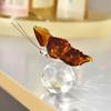 Unique 3D Sparkling Butterfly Sculpture Multicolored Crystal Handicrafts Sparkling Butterfly Figurine Transparent Simple