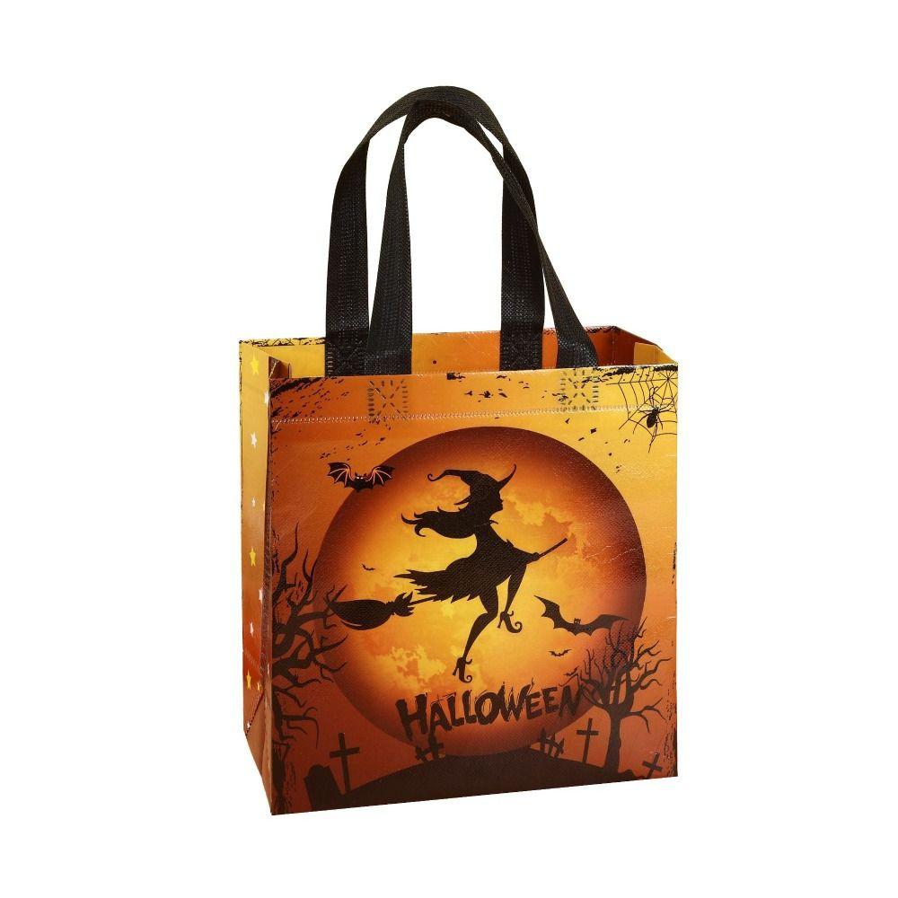 Pumpkin Halloween Tote Bag Handbag Halloween Gift Bag Foldable Halloween Non-woven Bag  Girl