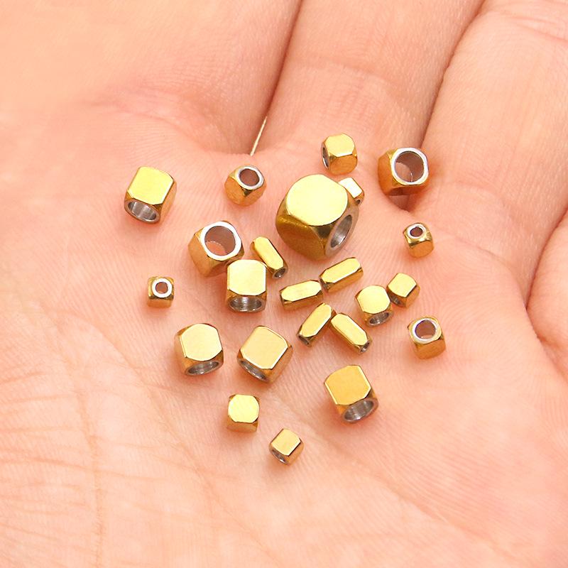 Gold & Stainless Steel Spacer Beads - 2 Colors, 6 Sizes - Rectangular Jewelry Accessories for Necklaces & Bracelets