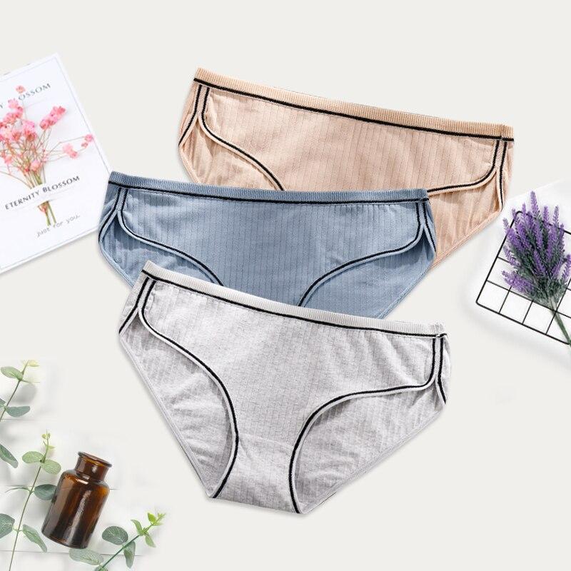 

3 шт./упак. хлопковые женские трусы, нижнее белье, однотонные мягкие трусики со средней посадкой, большие размеры XXXL