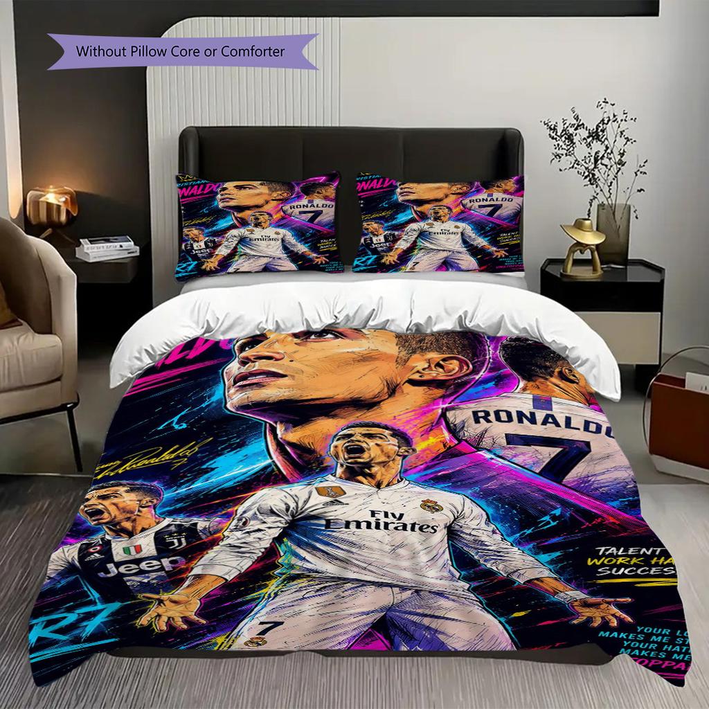 Cristiano Ronaldo Legend Leader Icon Threepiece Set Without Core 1 Duvet Cover 2 Pillowcase Without Core Christmas Birthday Gift