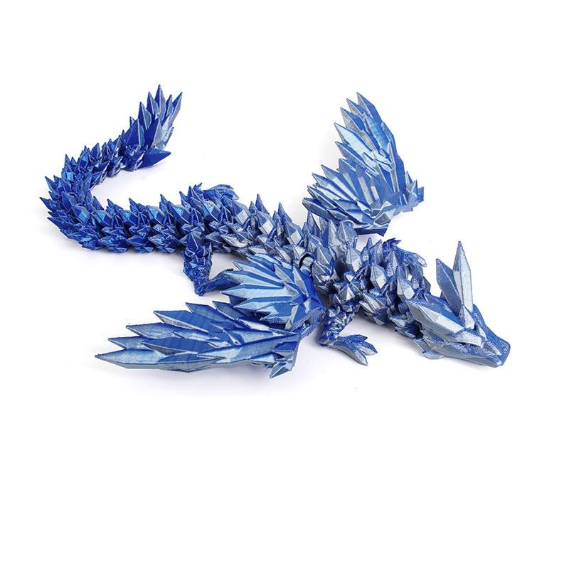 3D Printed Crystal Flying Dragon Movable Wing Toy Landscape Decoration