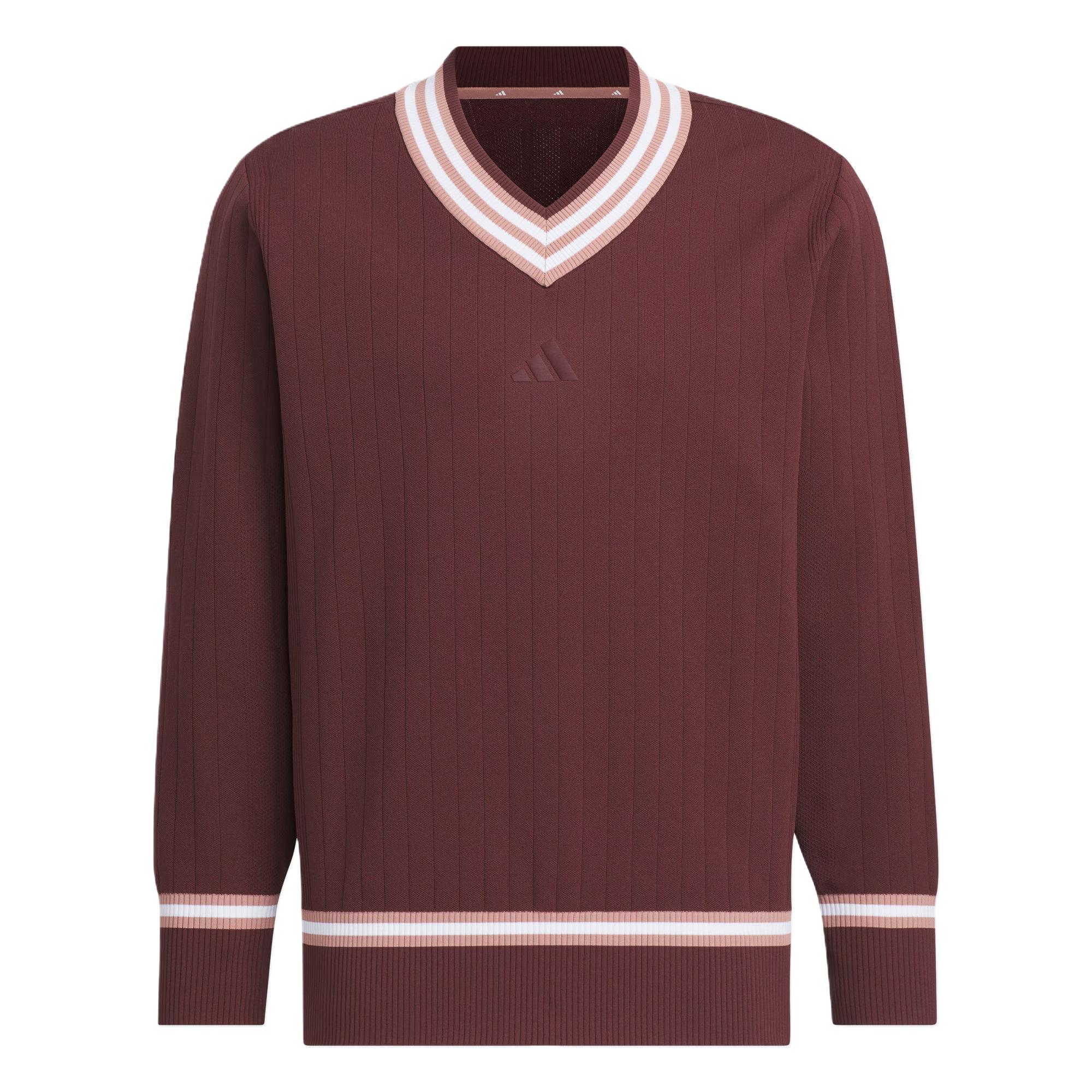 

Adidas V-Neck Sweater Casual Versatile Soft Comfortable Hoodie Men Sweater Aurora-Gem-Red JG1362 S