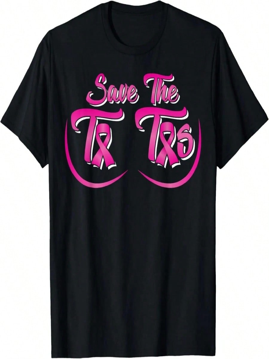 Save The Tatas Naughty Breast Cancer Shirt For Women And Men T-Shirt S разноцветный