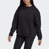 Adidas Originals Solid Color Zipper Decorated Round Neck Long Sleeve Sweatshirt Jacket Women Sweatshirts Black HF7428