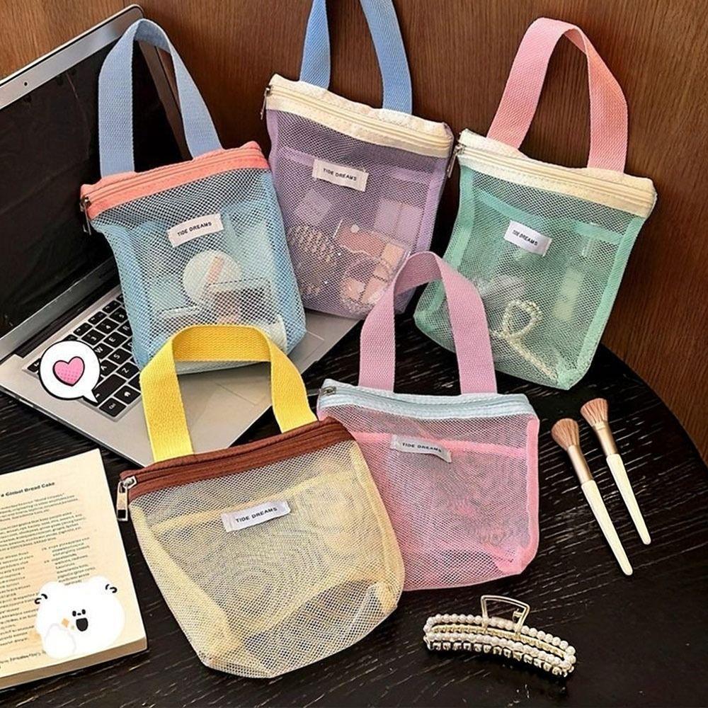 Portable Mesh Toiletry Bag Large Capacity Makeup Bag Gifts Beach Bag