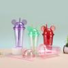 Water Bottle Mickey Mouse Cover Cute Straw Cup Portable Leak-proof Double-layer Plastic Cup Outdoor Gift Cup LOGO