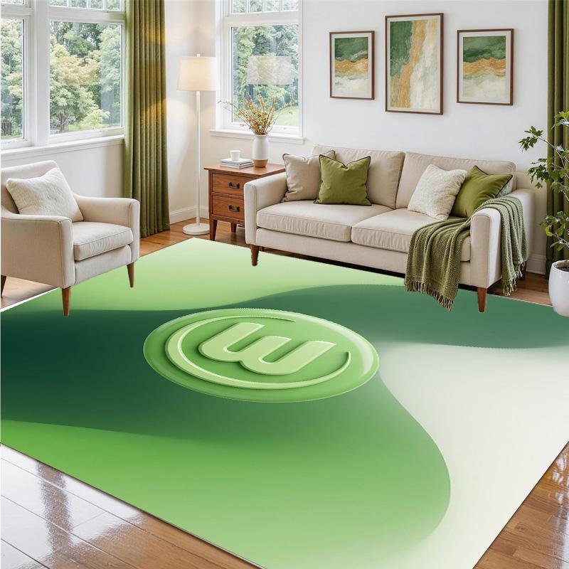 VfL Wolfsburg FC Design Kristall-Samt-Teppich Weiche Dekorationsmatte für Schlafzimmer Eingang