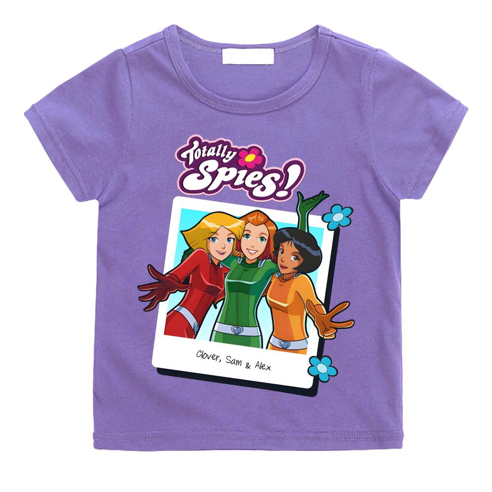 Cornice Portafoto Totally Spies Magliette Foto di Gruppo Stampa Cartoon Maglietta in Cotone Maglietta Cartoon per Bambini Ragazzi Ragazze