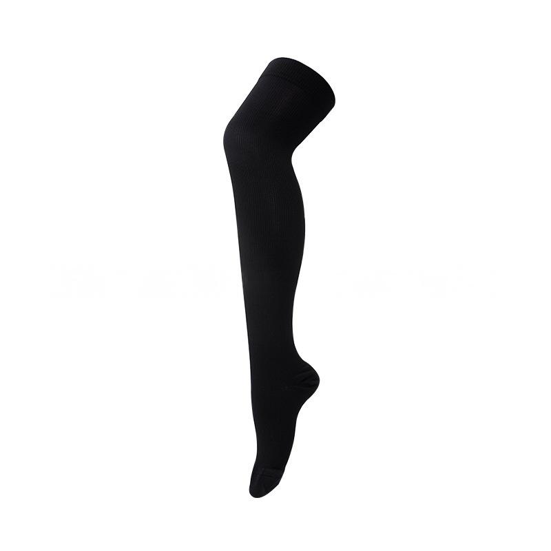 High Crew Knitted Anti-Bacterial Sports Socks for Men Women Running Marathon Polyester Football Sports Socks S/M чёрный