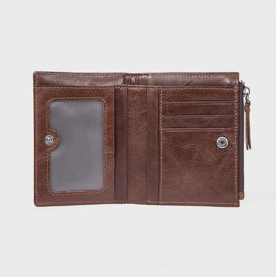 Men's Genuine Leather Retro Coin Wallet - Vertical Cowhide Design for US Dollars