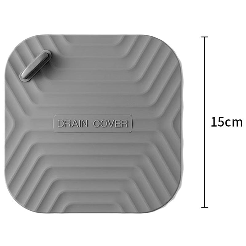 1Pc Silicone Bathroom Floor Drain Deodorizer Sewer Seal Odor Prevention Plug Cover Silica Gel Pad серый