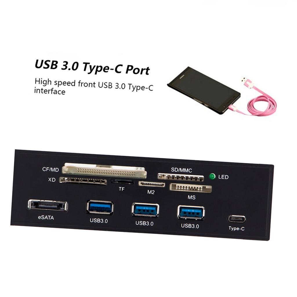 Sunshine Tipway STW 5.25   Internal Card Reader Media Multi Function Dashboard PC Front Panel Type C USB 3.1 USB 3.0