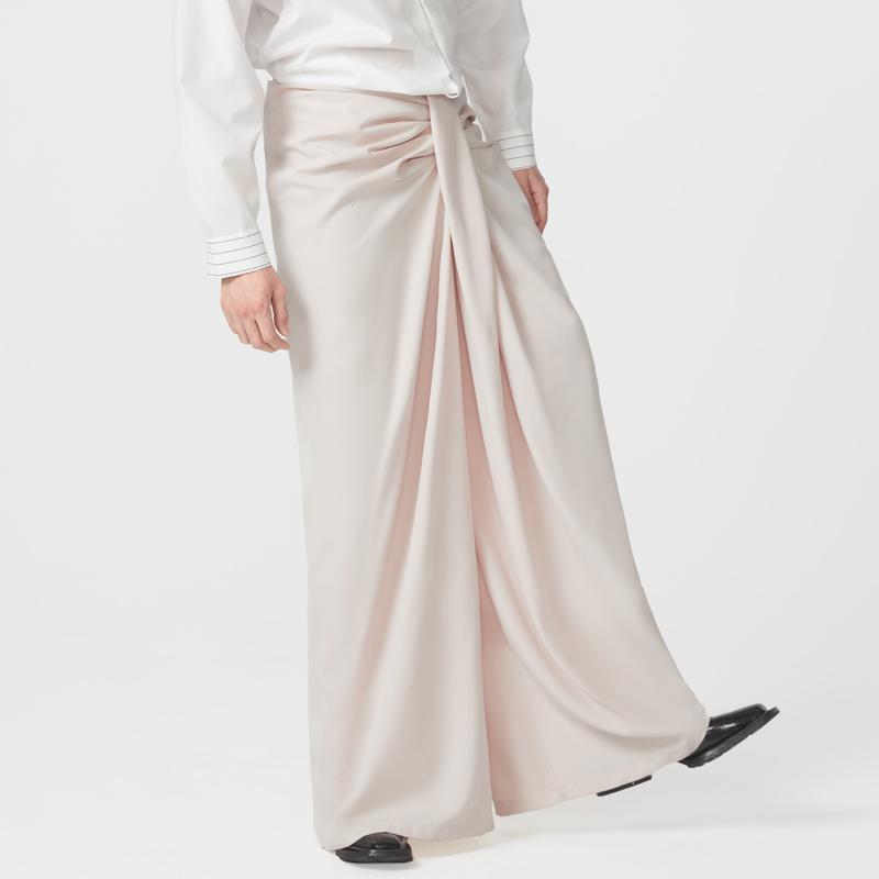 

Women Men Zipper Twisted Waist Long Unisex Pants Casual Couple Wide Leg Trousers 5XL бежевий