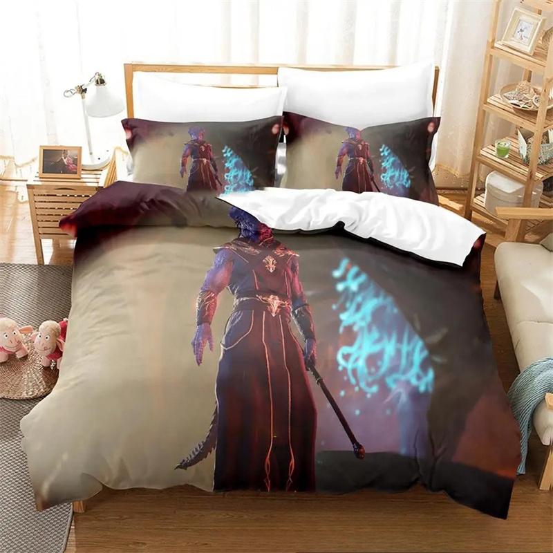 Set da letto 3D Gioco Baldurs Gate 3, Copripiumino Piumino Set da letto Copripiumino Federa, Misura King Queen Singolo Ragazzi Ragazze Adulti
