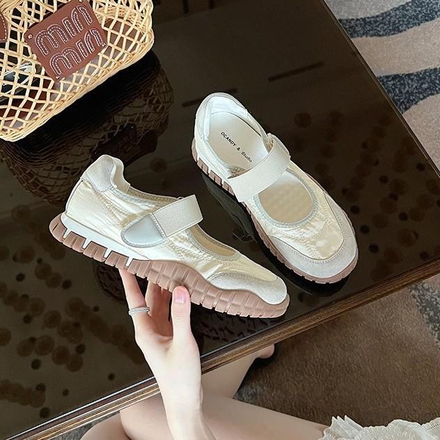 Sheepskin Mary Jane runaway breathable Velcro ballet Mary Jane single shoes women's 2025 summer new sandals outer wear