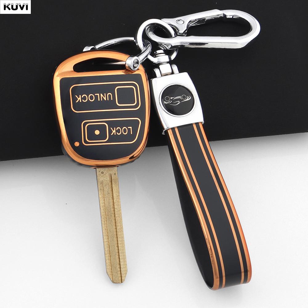 2 3 Buttons Tpu Car Key Case Fob Keychain Shell Toy43 For Toyota Corolla Camry Yaris Land Cruiser Avensis Prado 120 Rav4 Kluger