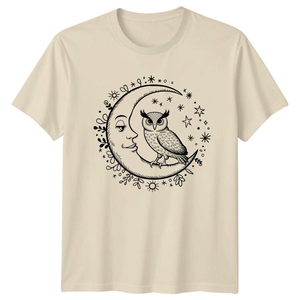 Owl On Moon TShirt Magic Celestial Tee Witchy Graphic Tshirt
