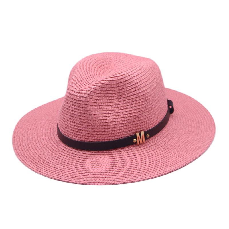 Classic Cowboy Jazz Straw Hat Wide Brim Summer Beach Sun Protection Casual Fedora Cap Panama