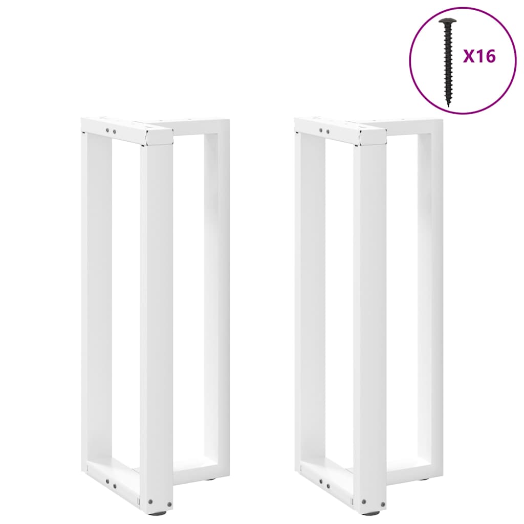Vidaxl Nogi Do Stołu Barowego, 2 Szt., Białe, 40X35X(100-101) Cm, Stal