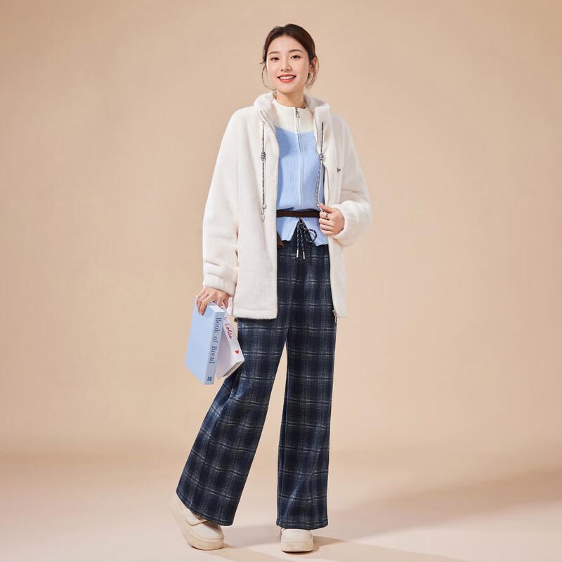 IEF Women's 2025 Winter Plaid Wide-Leg Pants